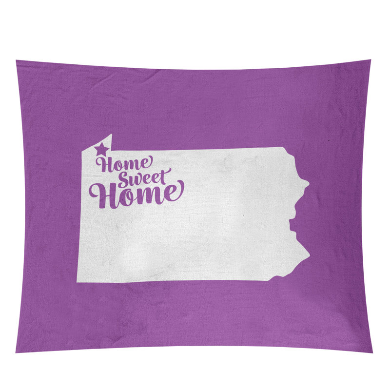 Tapisserie Home Sweet Erie, H 51 po x l 60 po, Violet