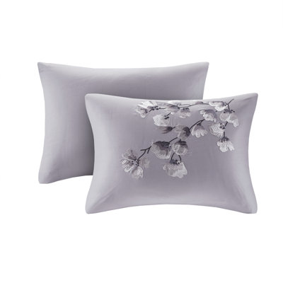 N Natori Sakura Blossom 3 Piece Cotton Sateen Printed Comforter Set