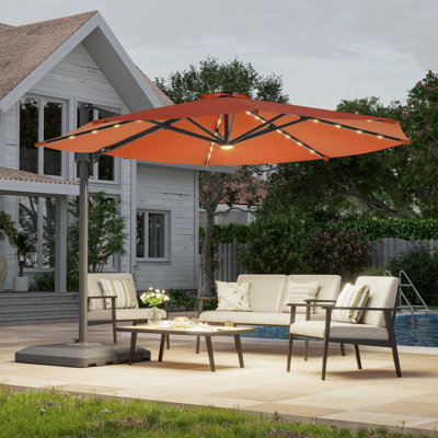 Parasol solaire 11 pi DEL - Ombre et lueur pour la joie extérieure