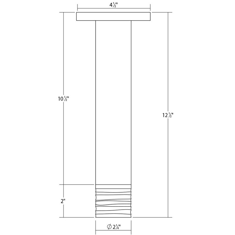 ALC 1 - Light LED Flush Mount, 12" H x 2" W x 2" D, Etched Ribbon