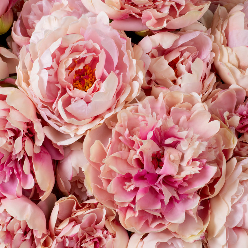 Bouquet Of Peonies Pink Tones Real Touch 48 Pcs/2 Varieties, Pink