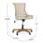  Upholstered Swivel Office Desk Chair with Adjustable Height and Wood Frame, Beige Natural