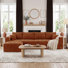 Canapé modulaire 118,12 po avec repose-pieds modulaire moderne de 118,12 po, sans assemblage requis, brun