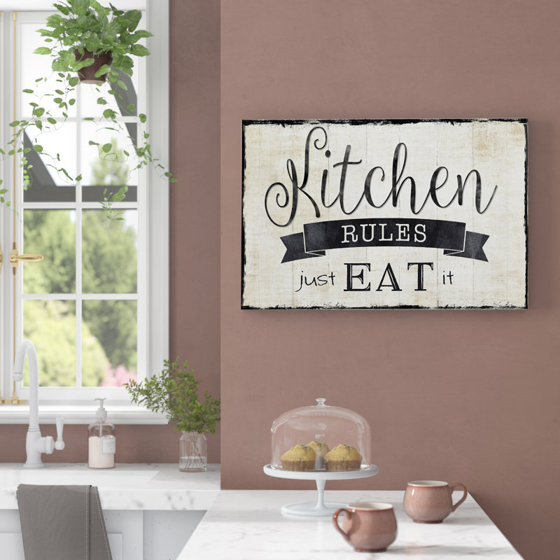« just manger it », art textuel, H 18 po x l 27 po x P 1,5 po, Toile tendue