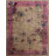 Antique Art Deco Room Size Wool Ivory, Pink Rug