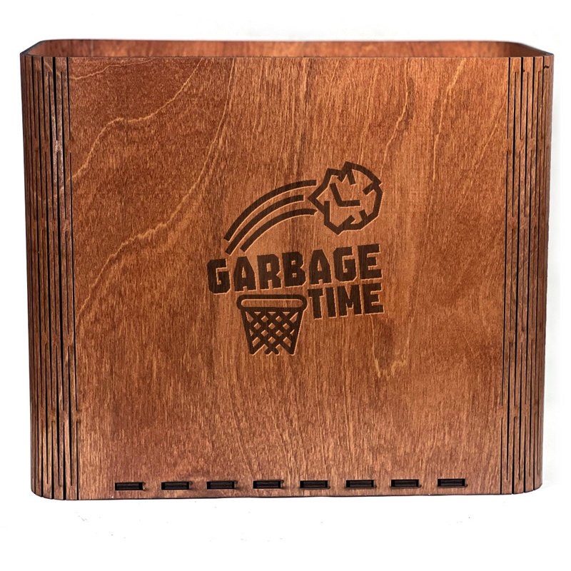 Slim Trash Can - "Garbage Time" - Poubelle en bois