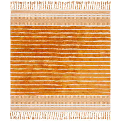 Lamarqus Hand Woven Cotton Pile Striped Rug