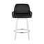 Ensemble de tabourets pivotants contemporains avec repose-pieds chromé-129455898