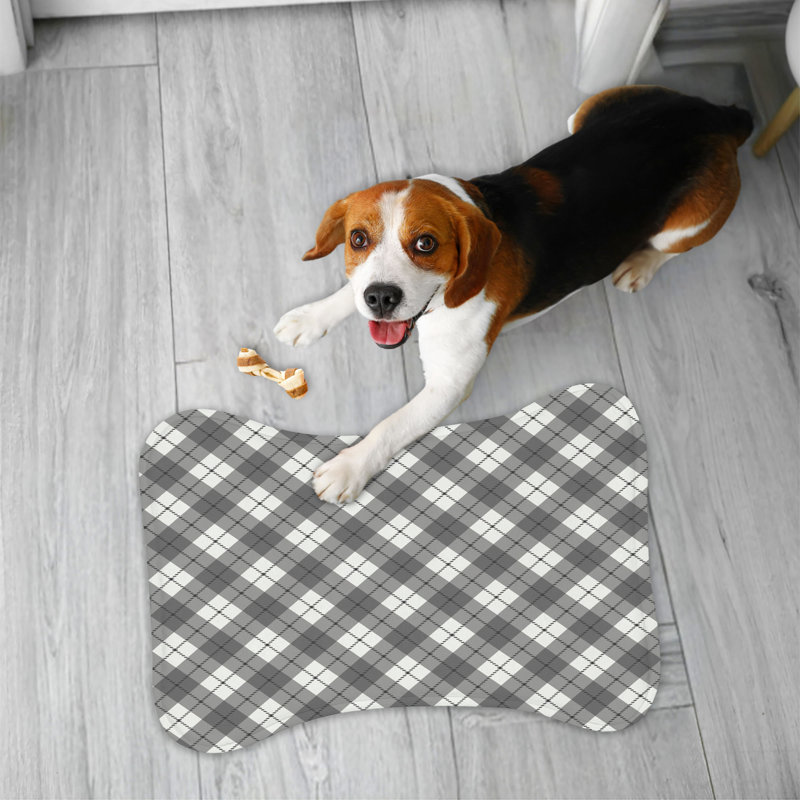 Midnight Checks - 1 Piece Bone Shape Feeding Mat