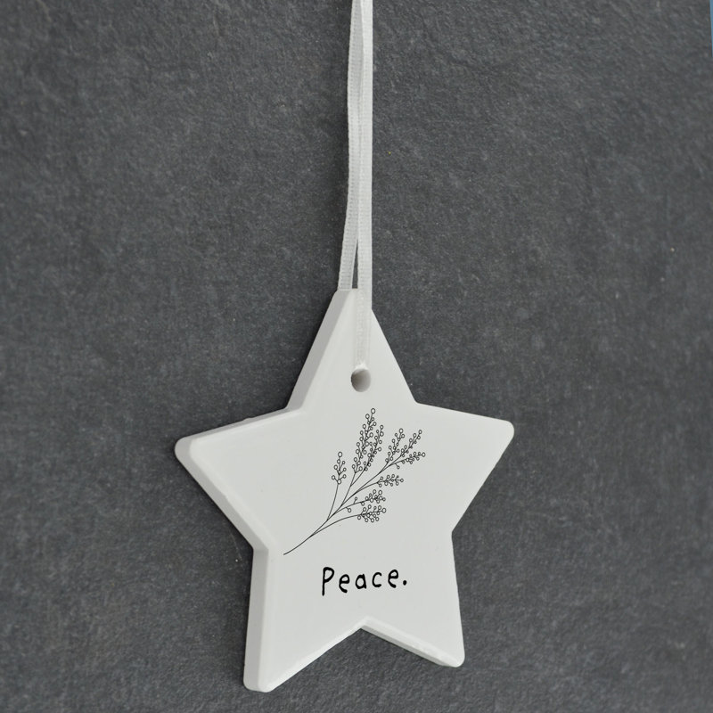 Sanson Peace Star Shaped Ceramic Ornament
