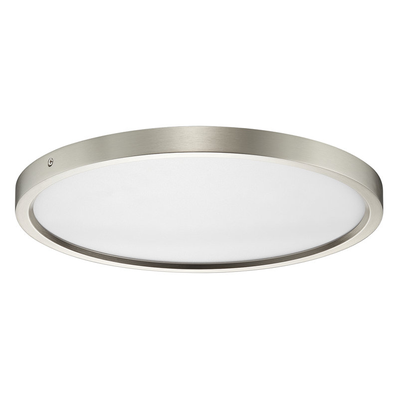 Plafonnier encastré à DEL 15 po Atlas, Nickel brossé, H 1 po x l 15 po x P 15 po