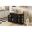 Buffet spacieux avec 5 tiroirs, 2 compartiments et tablettes réglables pour un rangement et une présentation polyvalents-130088500
