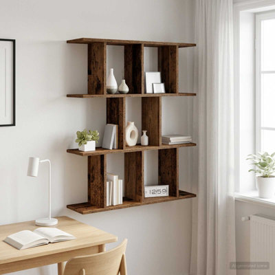  Wall Shelf with Shelf with Storage Engineered Wood Shelving Decorative