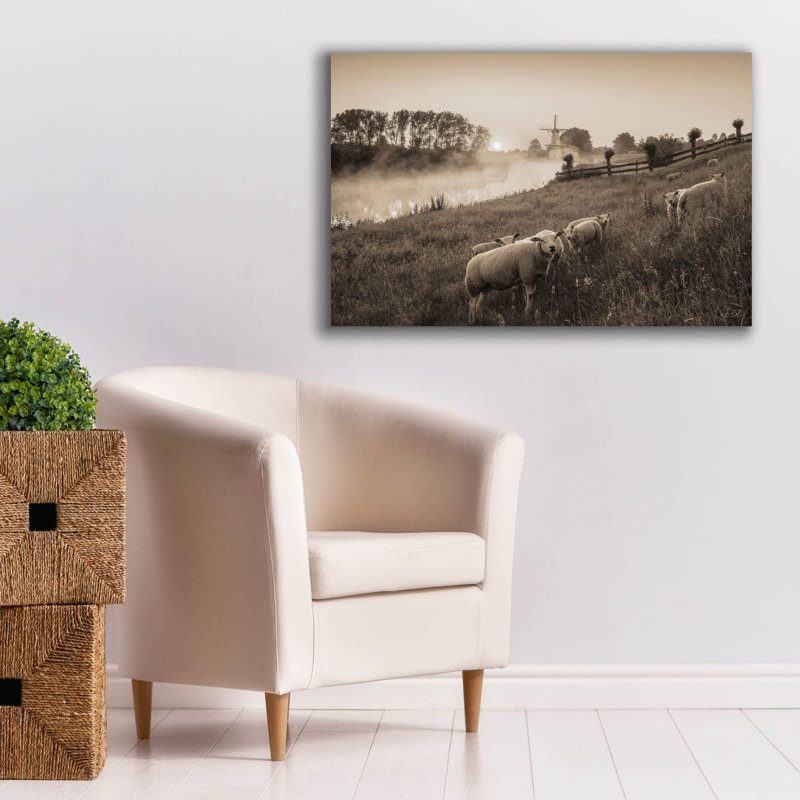 Toile épique Graffiti «Grazing Sheep» par Martin Podt, 40 po x 26 po