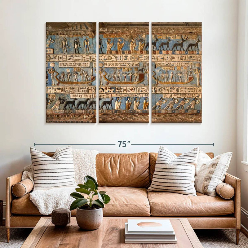 Sebbie Elaborate Egyptian Carvings, 42" H x 65" W