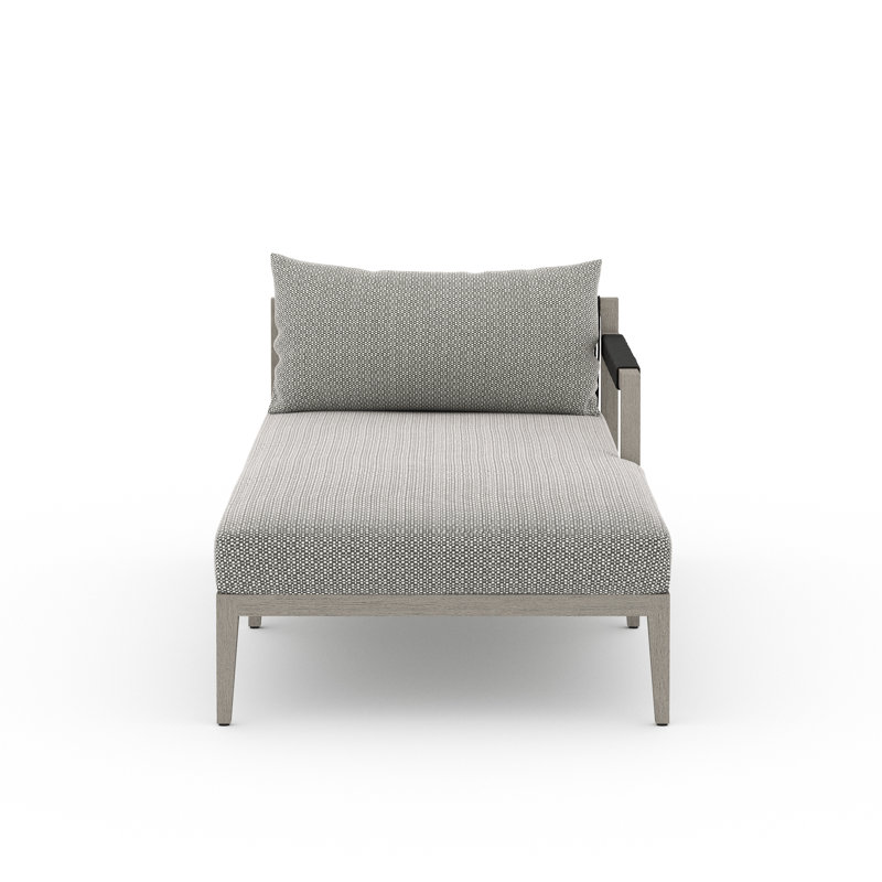Sherwood Outdoor Chaise Lounge, Weathered Gray/Dark Gray, Ash