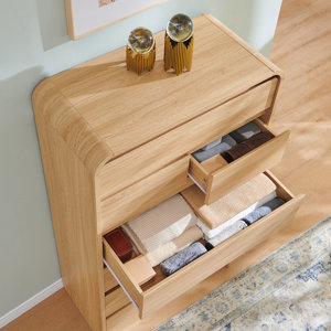 Modern 7 Drawers Dresser for Bedroom, 55" Tall Dressers & Chest of Drawers w/Curved Profile Design