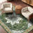 Machine Washable Non-Slip Green Oriental Area Rug-1683931767