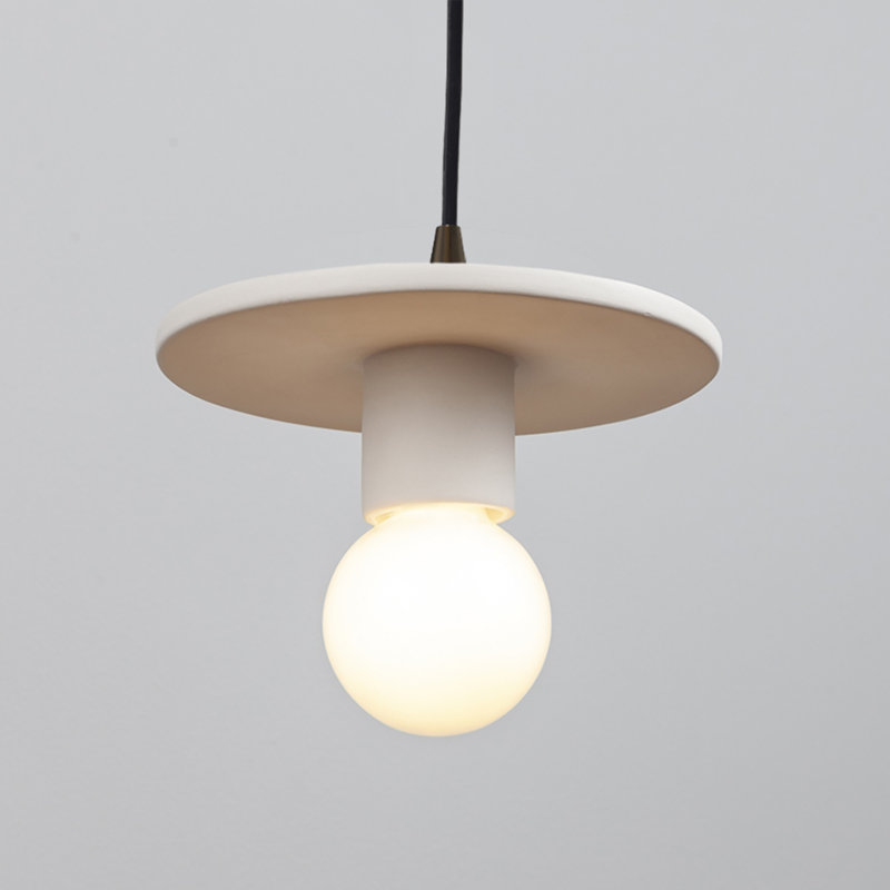 Luminaire suspendu à 1 lumière Leni, Bisque, Bronze foncé