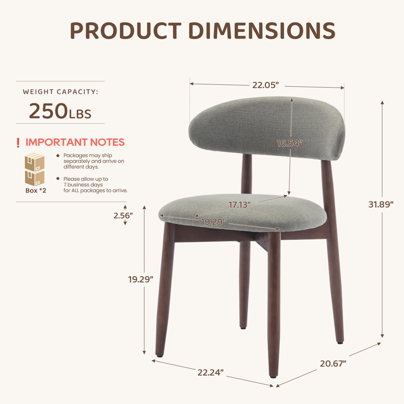 Chaise d'appoint rembourrée en bois massif Vannie, Vert