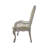 Set of Two Tufted White Upholstered Faux Leather And Wood Dining Arm Chairs