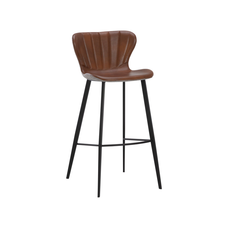 Tabouret de bar Arabella - Bravo cognac / gris gris, Tabouret de bar (siège d'une hauteur de 30 po), Brun
