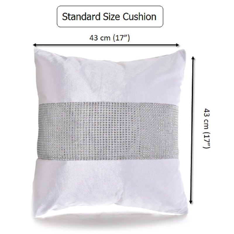 Adith Square Throw Cushion Cover, White, 43cm H x 43cm W x 4cm D