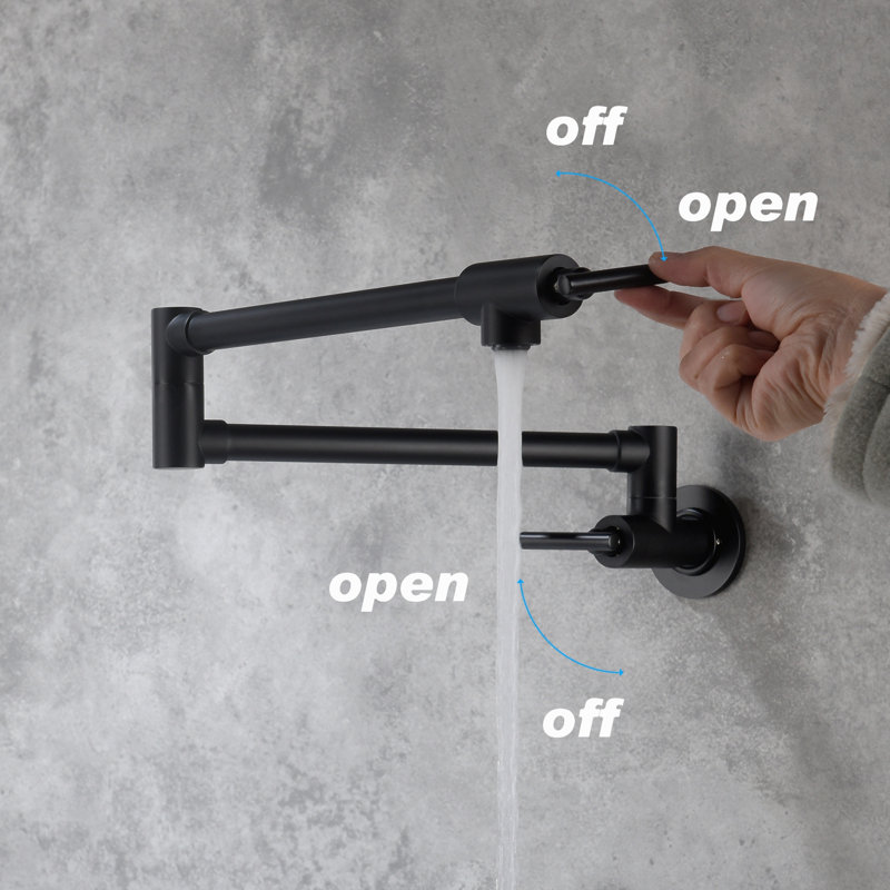 Robinet remplisseur de pot mural, Noir mat
