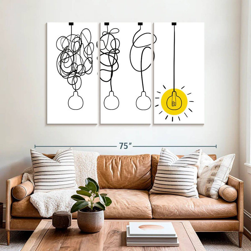 Abstract Idea Lightbulb, 42" H x 65" W