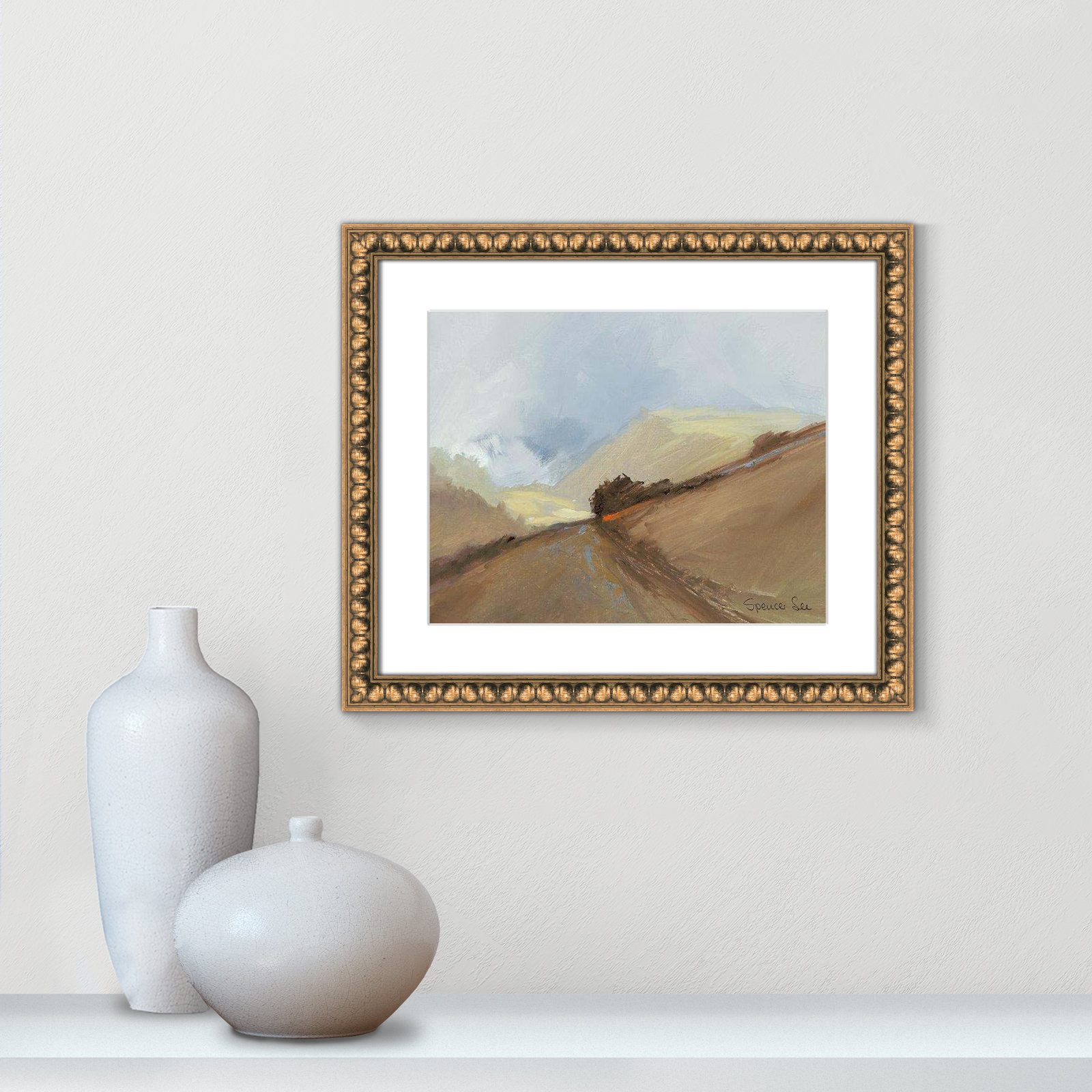 Heaven And Earth II by Spencer Lee, Gold Framed, 17" H x 20" W x 0.75" D