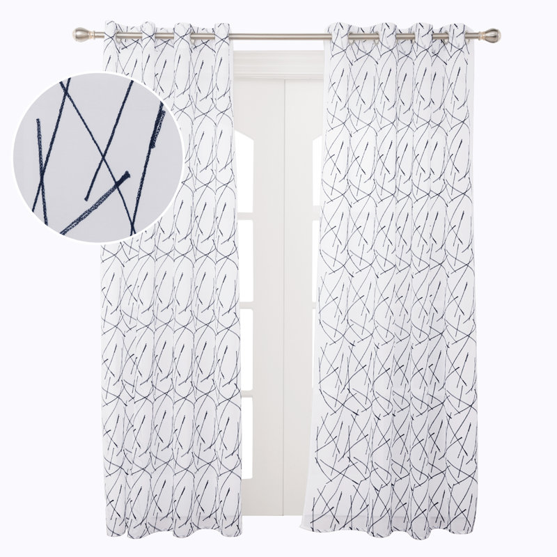 Clararose Semi Sheer Curtain Pair, 140cm Width x 180cm Drop