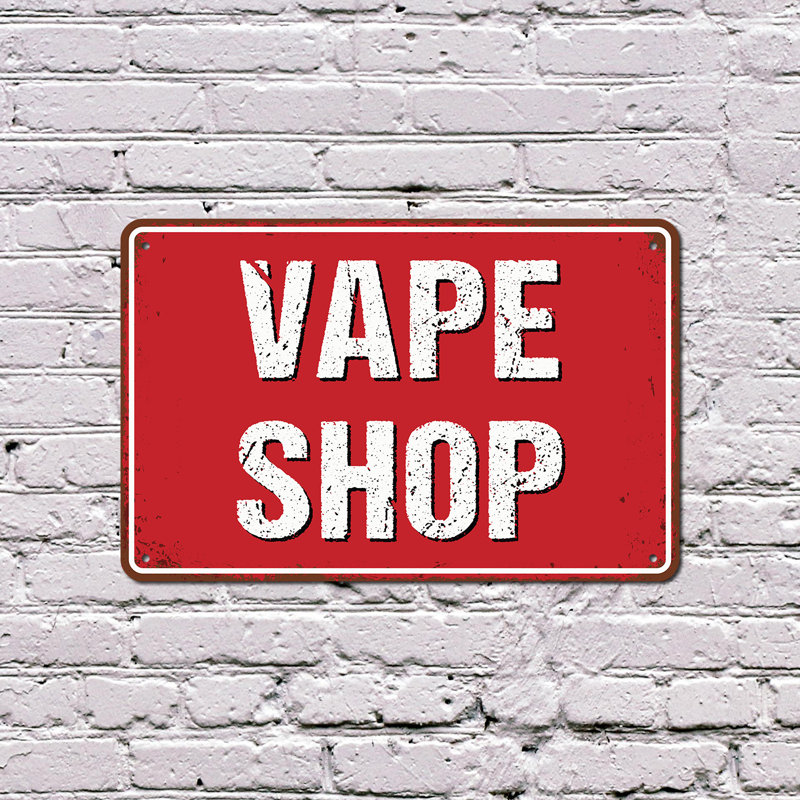 Vape Shop Street 8 Inch x 12 Inch Plastic Sign