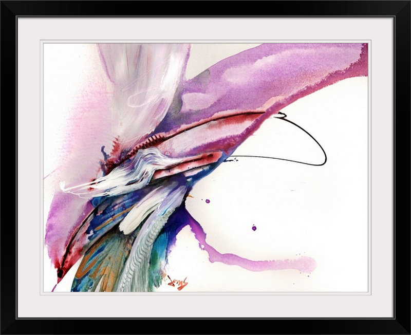 Impulsion-impression de peinture, H 26 po x l 32 po x P 1 po, Cadre noir