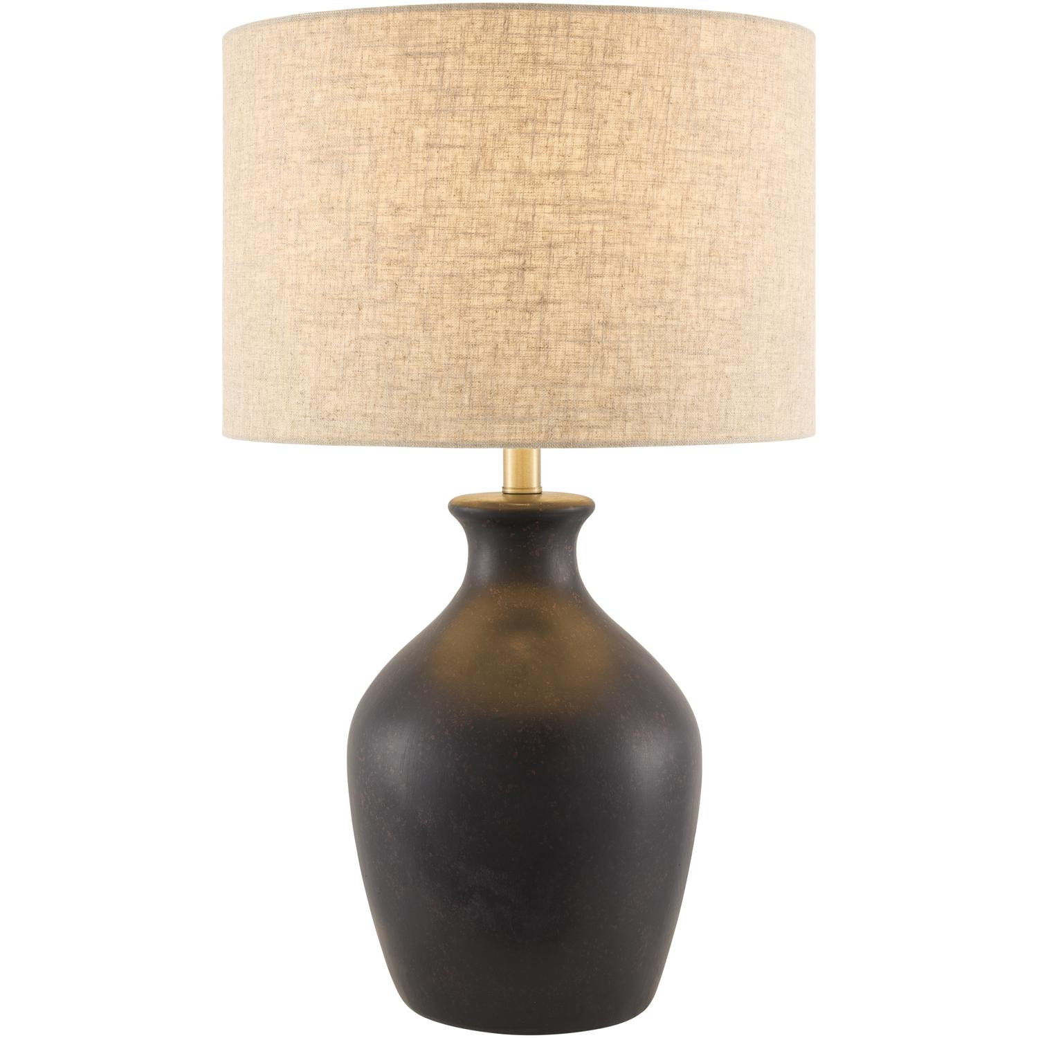 Ceramic Table Lamp, Black, Beige