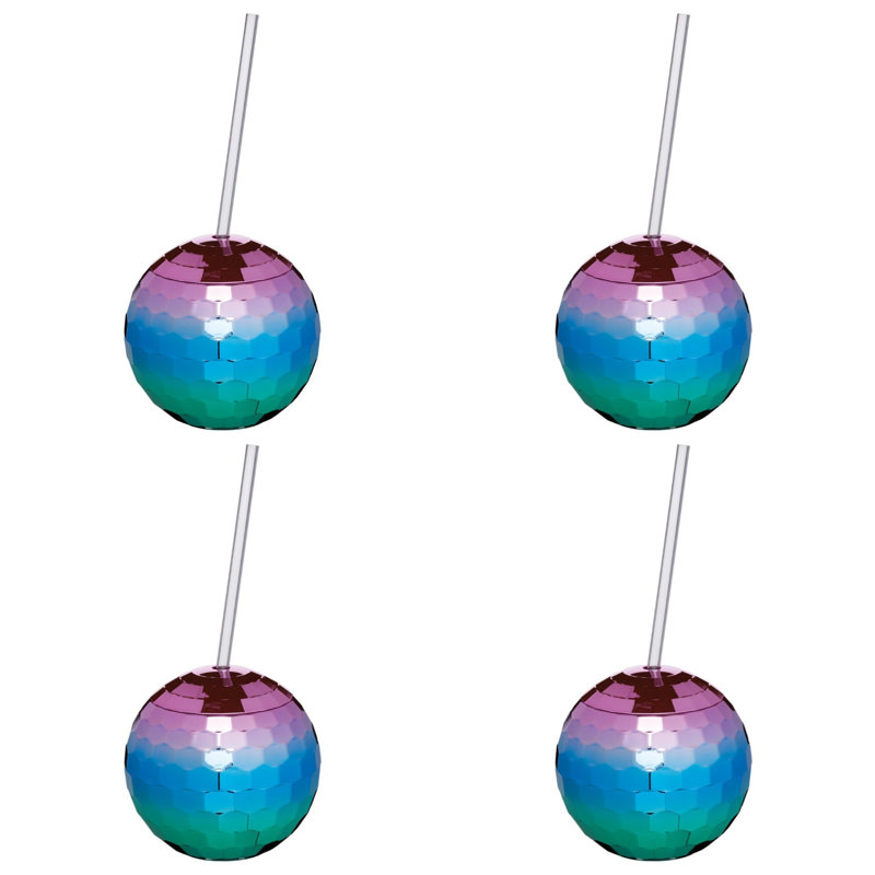 BarCraft 560ml Novelty Disco Ball Plastic Drinking Glass