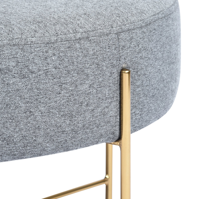 Devencove 60cm Wide Round Cocktail Ottoman, Grey