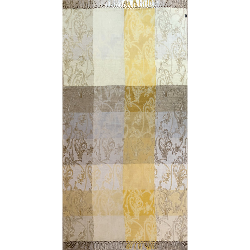Hand Woven Throw Blanket, Gray/Gold