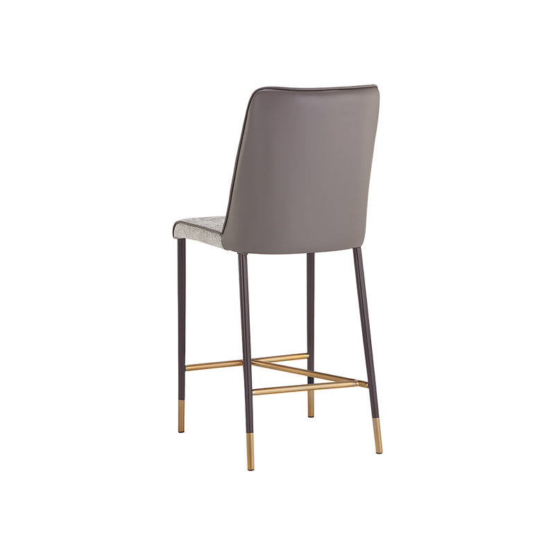 Klaus Upholstered Stool, Gray/Taupe, Counter Stool (25.75" Seat Height)