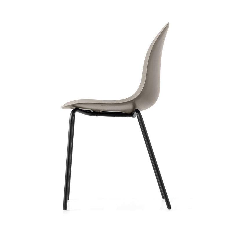 Chaise sans accoudoir Academy avec structure en métal, Taupe / Noir