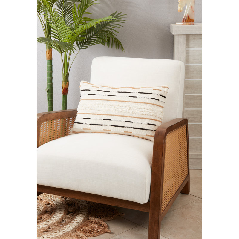 Vera Collection Striped Cotton Throw Pillow, Polyester/Polyfill