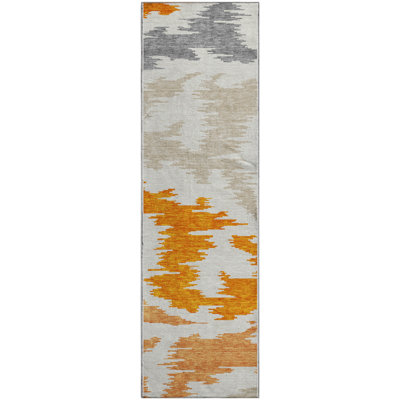 Premium Machine Washable Lisse Orange Rug