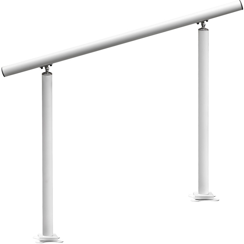 Rampe d'escalier d'extérieur en aluminium pour 3/4 marches VEVOR, Blanc, H 35,8 po x l 35,8 po x P 5,3 po
