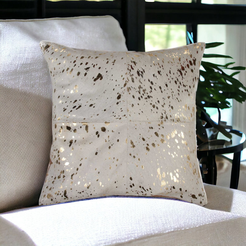Torino Leather Throw Pillow, Purple, Animal Print