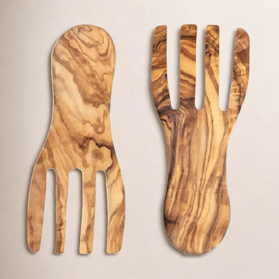 Ensemble de fourchettes à salade en bois d'olivier