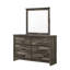 Commode rustique contemporaine en bois avec 6 tiroirs de rangement - Commode pour meubles de chambre à coucher brun antique-1630568480