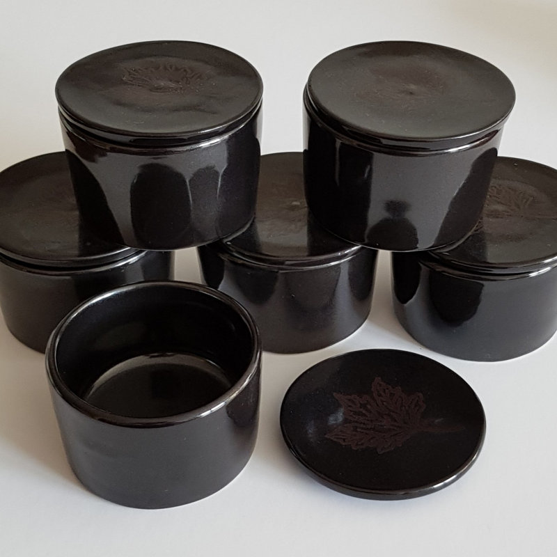 Maple 6 Piece Concrete / Cement Tabletop Tealight Holder Set, Chocolate Brown