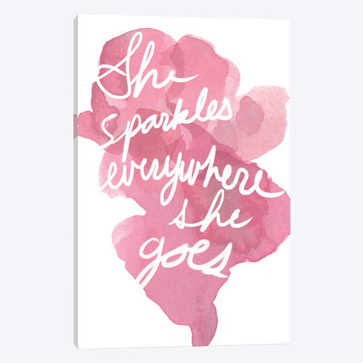 «Watercoulours Pink Type III» par PI Studio - reproduction d'art textuel sur toile tendue, H 12 po x l 8 po x P 0,75 po