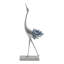 Sculpture d'oiseau en métal et cyanite avec base en marbre - Figurine de décoration de cuisine, de maison, d'objets décoratifs et de statues pour décorations de salon, de vestibule ou de bureau - pièce décorative fabriquée à la main, argent / bleu-383901620