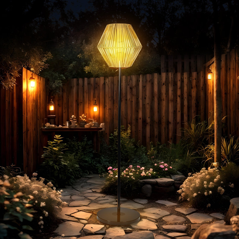 Tall Solar Powered Outdoor Barrel Lantern