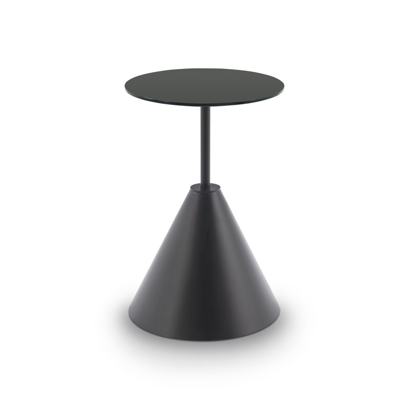 Montleban Pedestal End Table, Black, Black